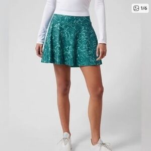 Athleta Ace Printed Mini Skort Ripple Marble Borealis Blue 15.5" Size Medium